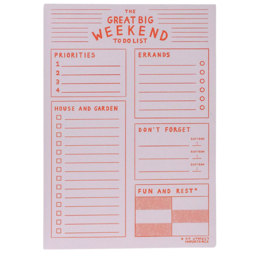 The Great Big Weekend to Do List WFH Planner