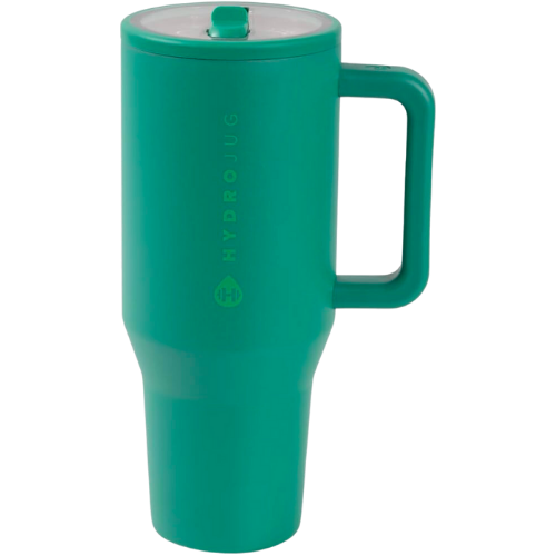 Amazon HydroJug Traveler - 40 oz Water Bottle with Handle & Flip Straw - Fits in Cup Holder, Leak Resistant Tumbler-Reusable Insulated Stainless Steel & Rubber Base - Gifts for Women & Men, Kelly Green