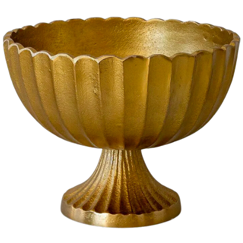 House of Jade Gold Scalloped Compote