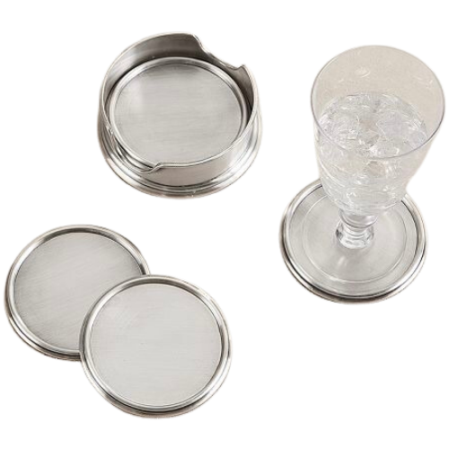 Ballard Designs Pewter Coasters - Set of 4