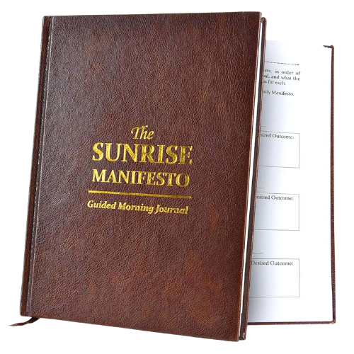 Sunrise Manifesto Amazon daily gratitude journal leather