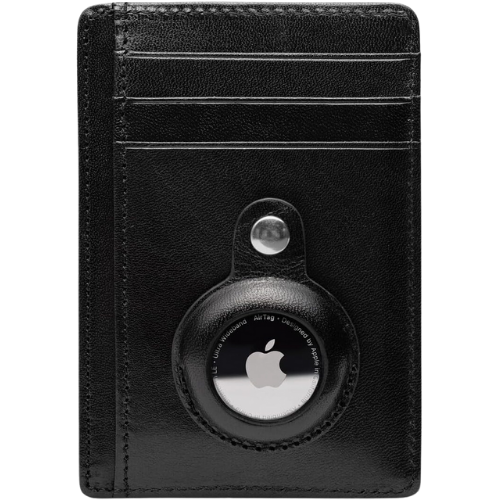 Zappos Old Leather - Airtag Seven-Pocket ID Card Case Black