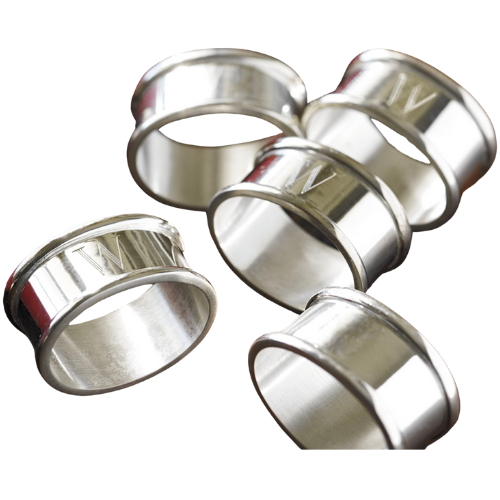 Pottery Barn Silver Maxfield Napkin Rings