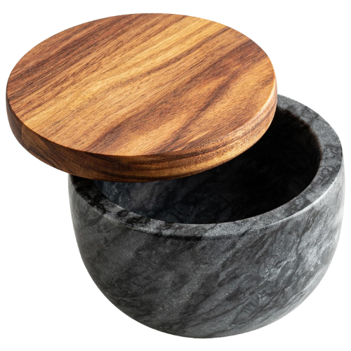 Amazon black marble wood lid salt cellar keeper bowl pinch pot