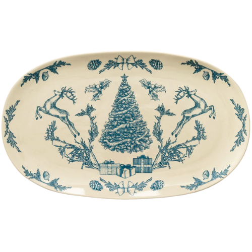 McGee & Co Holiday Oval Stoneware Platter