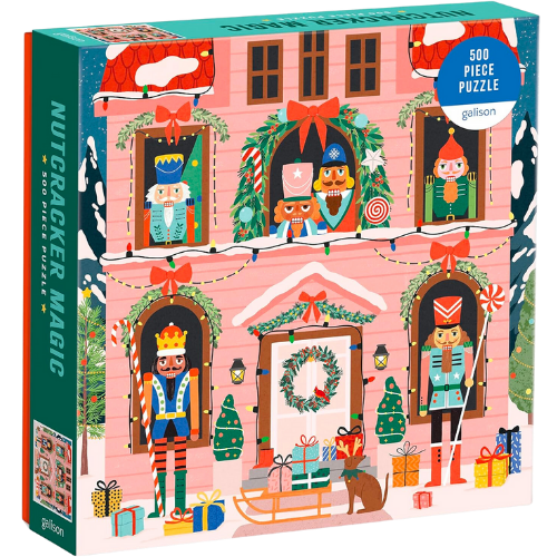 Amazon Galison Nutcracker Magic – 500 Piece Puzzle Fun and Challenging Activity with Bright and Bold Artwork of Wooden Toy Soldiers for Adults and Families