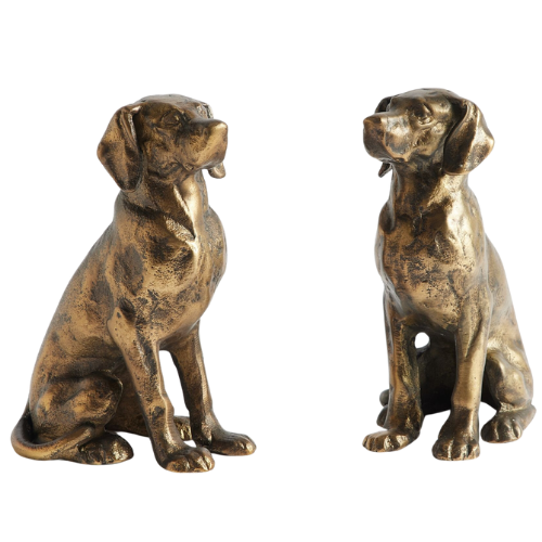 Pottery Barn (US) Labrador Bookends brass dog statue