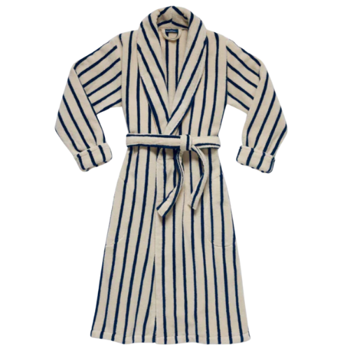 Brooklinen Super-Plush Robe striped black white