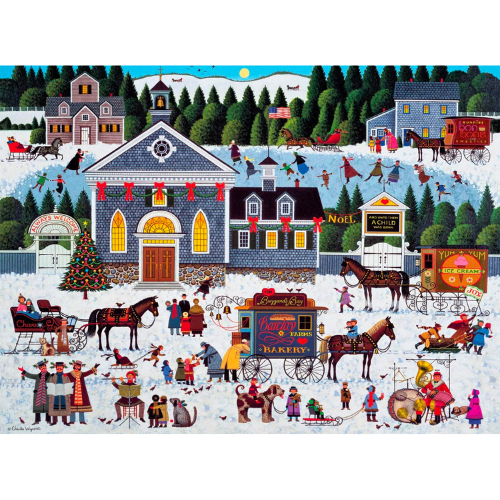 Amazon Buffalo Games - Charles Wysocki - Churchyard Christmas - 1000 Piece Jigsaw Puzzle