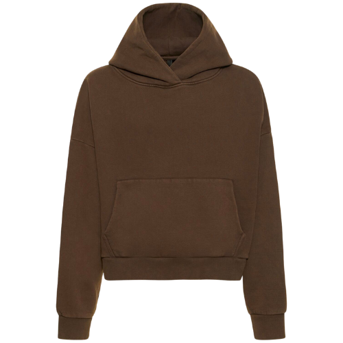 Luisaviaroma Heavy Hood washed cotton hoodie Brown