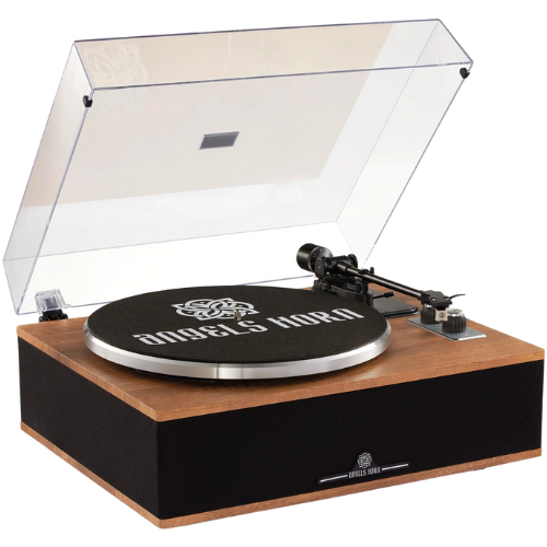 Walmart Angels Horn H019 Bluetooth Turntable, High-Fidelity Vinyl Record Player with Built-in Speakers