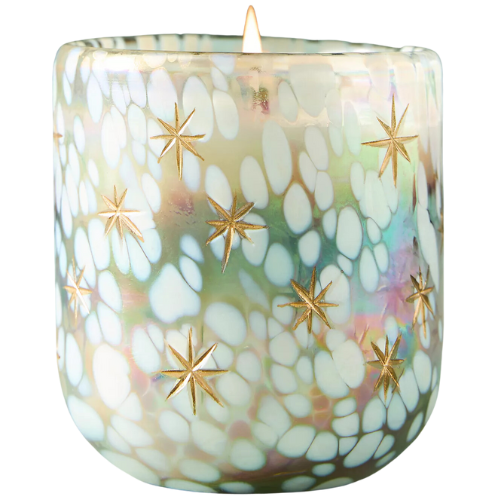 Anthropologie (US) Festive Woody Winter Woods & Vanilla Gilded Glass Jar Candle