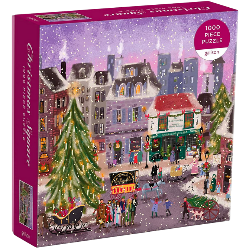 Amazon Galison Christmas Square 1000 Piece Puzzle in Square Box from Galison - Holiday Puzzle for Adults with Beautiful Artwork from Joy Laforme, Thick and Sturdy Pieces, Perfect