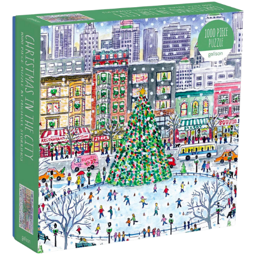 Amazon Galison Michael Storrings Chirstmas in The City Puzzle, 1000 Pieces, 27” x 20” – Difficult Jigsaw Puzzle with Stunning Holiday Artwork – Thick, Sturdy Pieces, Challenging Family Activity