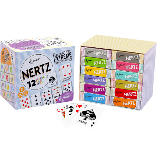 Amazon Regal Games Nertz Playing Cards 12 Pack - Decks of 12 Color Cards Wide-Size & Fun Playing Cards - Deck of Playing Cards for Poker, Solitaire, Blackjack & More