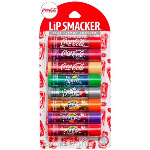 Amazon Lip Smacker Coca-Cola Flavored Balm, 8 Count, Flavors Coke, Cherry Vanilla Sprite, Root Beer, Orange Fanta, Grape Strawberry Fanta