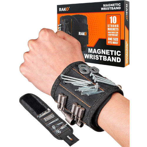 Amazon RAK Magnetic Wristband for Holding Screws, Nails and Drill Bits for Men - Made from Premium Ballistic Nylon with Lightweight Powerful Magnets for Dad, Husband, Grandpa, Handyman