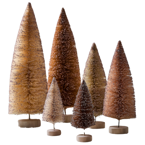 West Elm (US) Bottlebrush Tabletop Trees (Set of 6) - Neutral