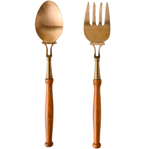 Magnolia Gold Copper Antiqued Wood Serving Set