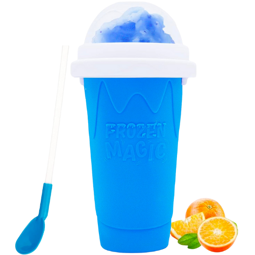 Amazon Hoinvaet® Magic Slushy Maker Squeeze Cup Slushie Maker, Homemade Milk Shake Maker Cooling Cup Squee DIY it for Everyone (Blue)