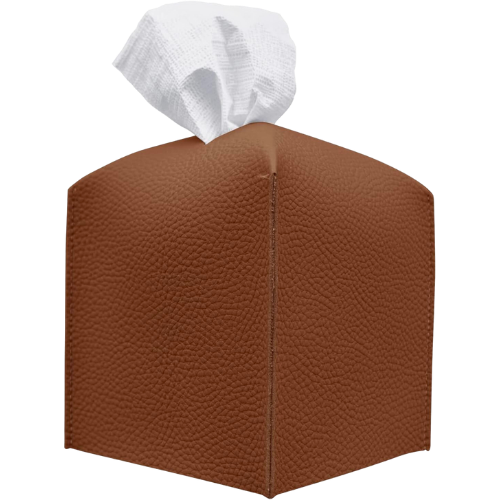 Amazon carrotez Tissue Box Cover, [Refined] Modern PU Leather Square Tissue Box Holder - Decorative Holder/Organizer for Bathroom Vanity Countertop, Night Stands, Office Desk & Car 5"X5"X5" - Camel