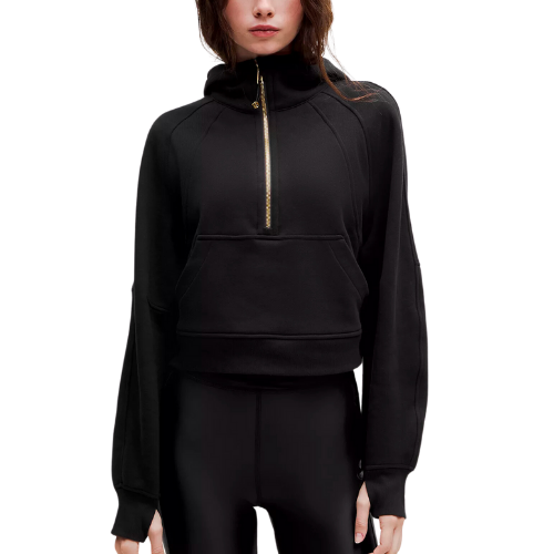 Lululemon Scuba Oversized Half-Zip Hoodie Black Gold