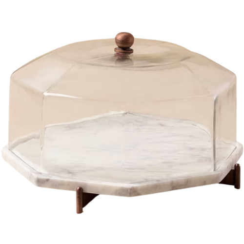 Magnolia Marble and Copper Cake Stand