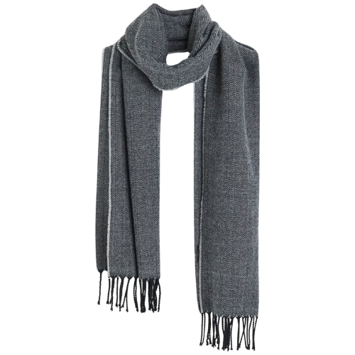 H&M (US + CA) Patterned Scarf - Gray/herringbone