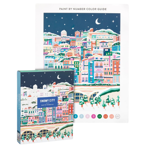 Amazon Galison Snowy City – DIY Paint by Number Kit