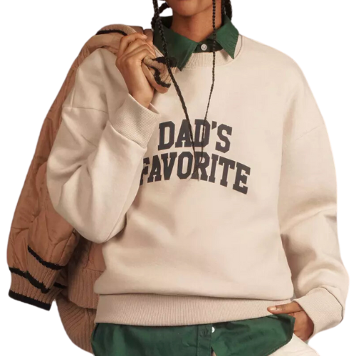 Anthropologie Favorite Daughter Dad's Favorite Sweatshirt Cream