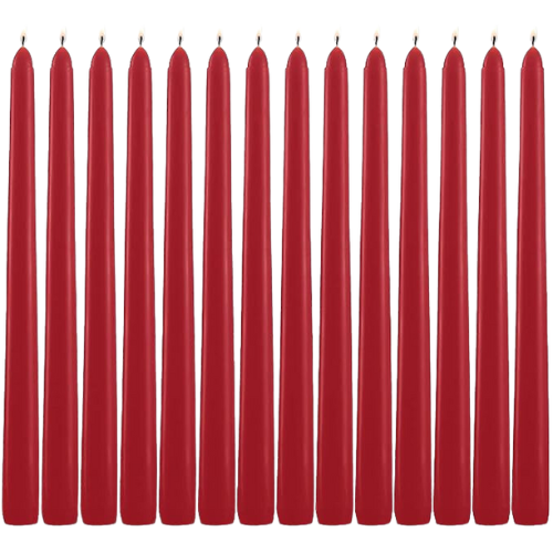 Amazon red taper candles Christmas dripless 14 pack