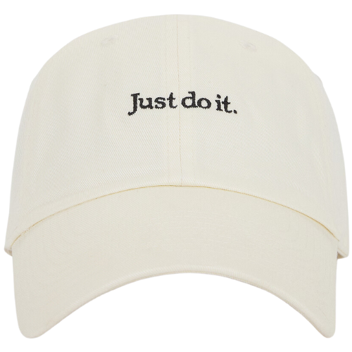 Nike Just Do It Unstructured Baseball Cap Hat White Embroidered