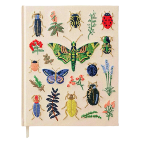 Rifle Paper Embroidered Sketchbook Notebook Butterflies Beetles