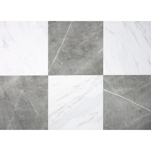 CLJ Floorpops Bonneville Grey and White Peel and Stick Tiles Marble