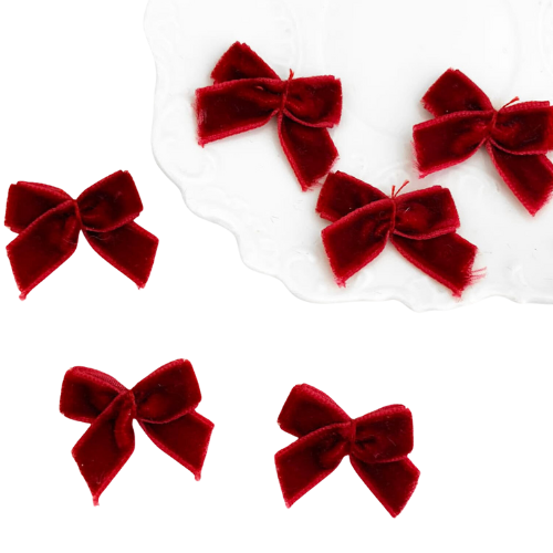 Etsy 12 Velvet Ribbon Bows Hand Sewn Dark Raspberry