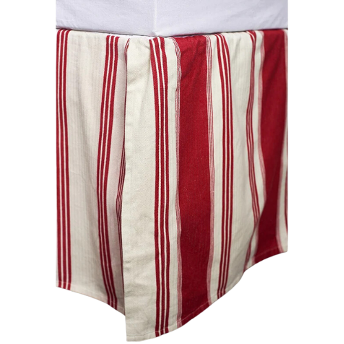 Bed Bath & Beyond Red and White Striped Bed Skirt