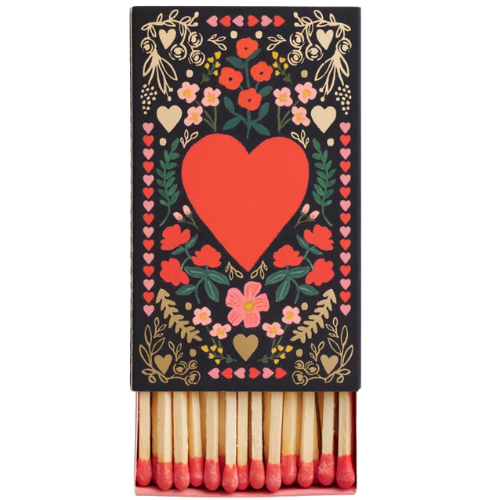 Rifle Paper Co Juliet Safety Matches Heart Valentine's Matchbox