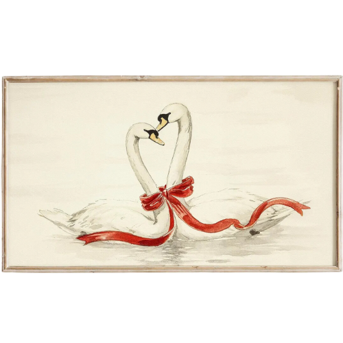 Swans Red Ribbon Valentine's Day Drawing Frame TV Art