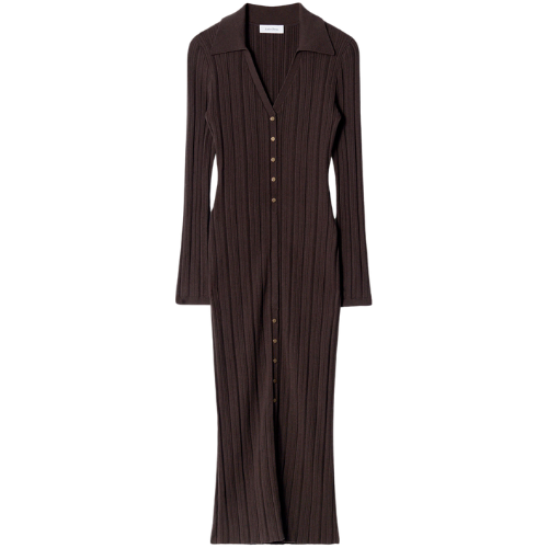 & Other Stories - US Rib-Knit Wool Maxi Dress Brown