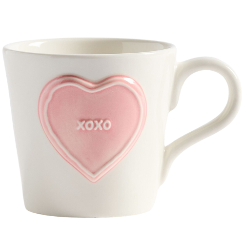 Pottery Barn (US) Conversation Hearts Stoneware Mug white pink