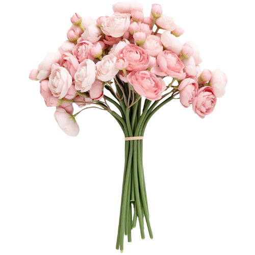 Pink Ranunculus faux flowers stems