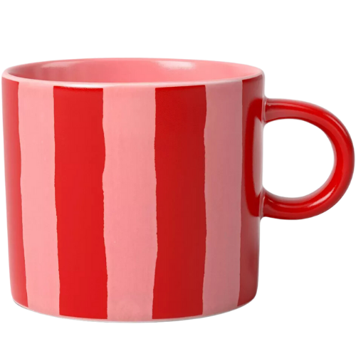 Target 16 fl oz Stoneware You are Loved Mug Pink/Red Striped - Threshold