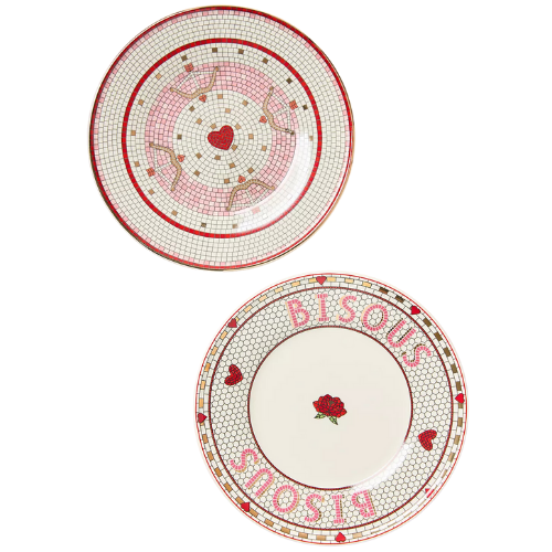 Anthropologie (US) The Bistro Tile Stoneware Dessert Plate: Valentine's Edition