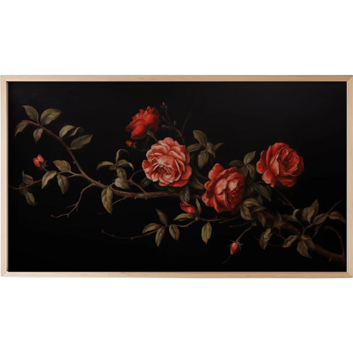 Moody Red Roses Frame TV Art