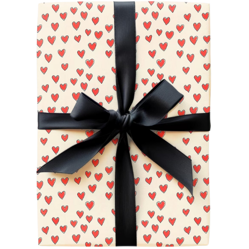 Etsy Heart Wrapping Paper, Red Heart Wrapping Paper, Valentine Gift Wrap, Love Gift Wrap, Cute Classic Gift Wrap, Vintage Wrapping Paper