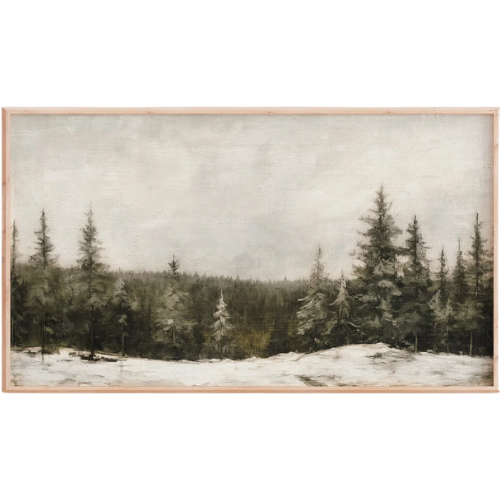 Winter Trees Landscape snow frame tv art