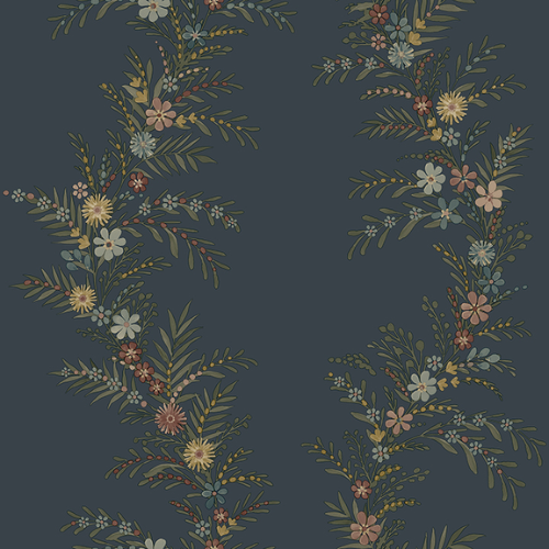 CLJ Wallpops Posy Midnight Blue Wallpaper