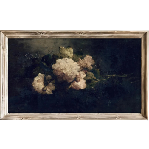 Moody Peonies Still Life Frame TV Art