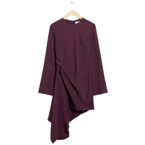 & Other Stories - US Asymmetric Mini Dress Plum Wrap