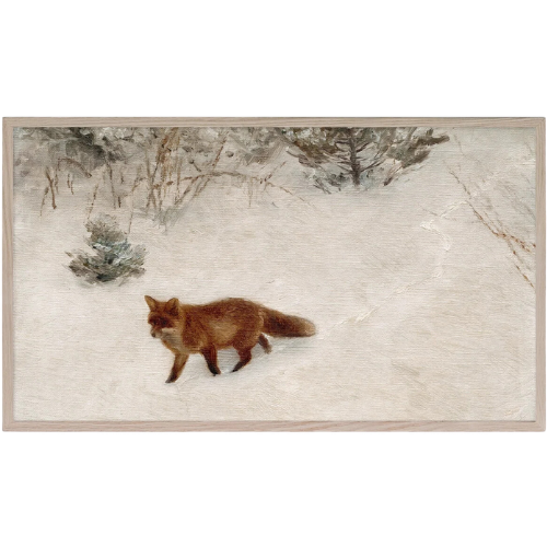 Vintage Fox in the Snow Frame TV Art